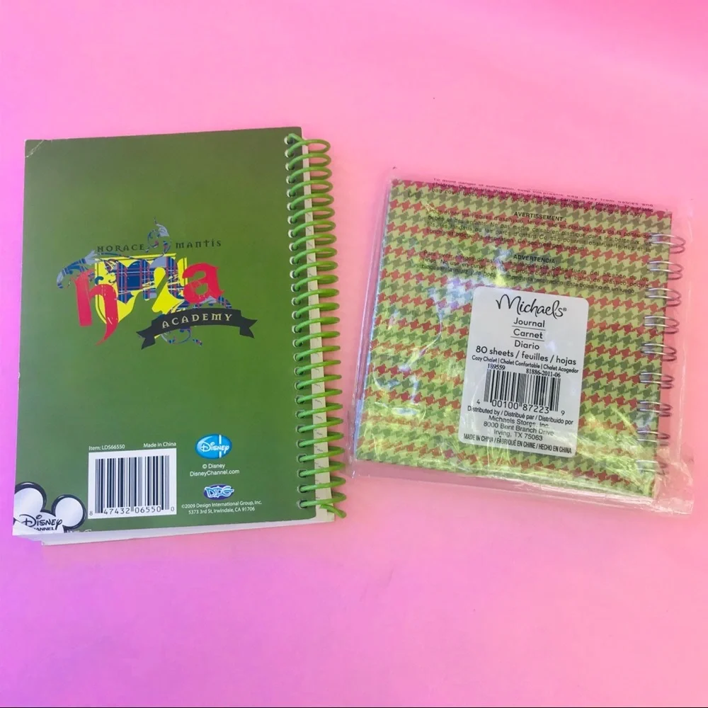 Vintage Jonas Brothers Green Plaid Spiral Notebook with extra
